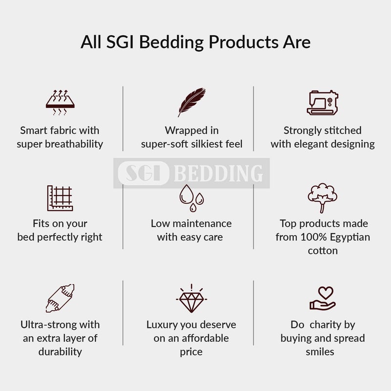 SGI bedding 100% Egyptian Cotton Sheets Full XL Size â€“ 600 Thread Count Sheets Set, Soft, Cooling, 16" Deep Pocket, Luxury Hotel Bedding, Breathable, Durable - Light Gray - Image 4